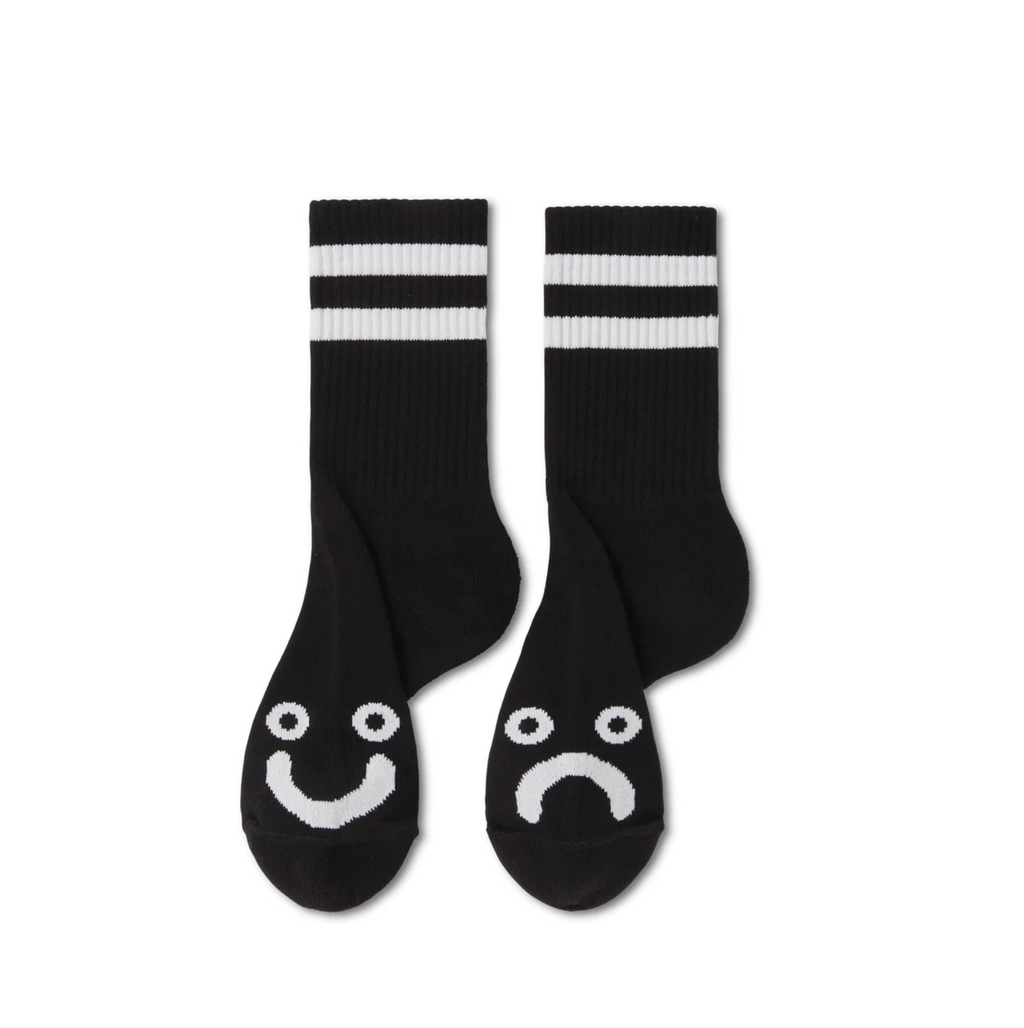 HAPPY SAD  RIB SOCKS BLACK