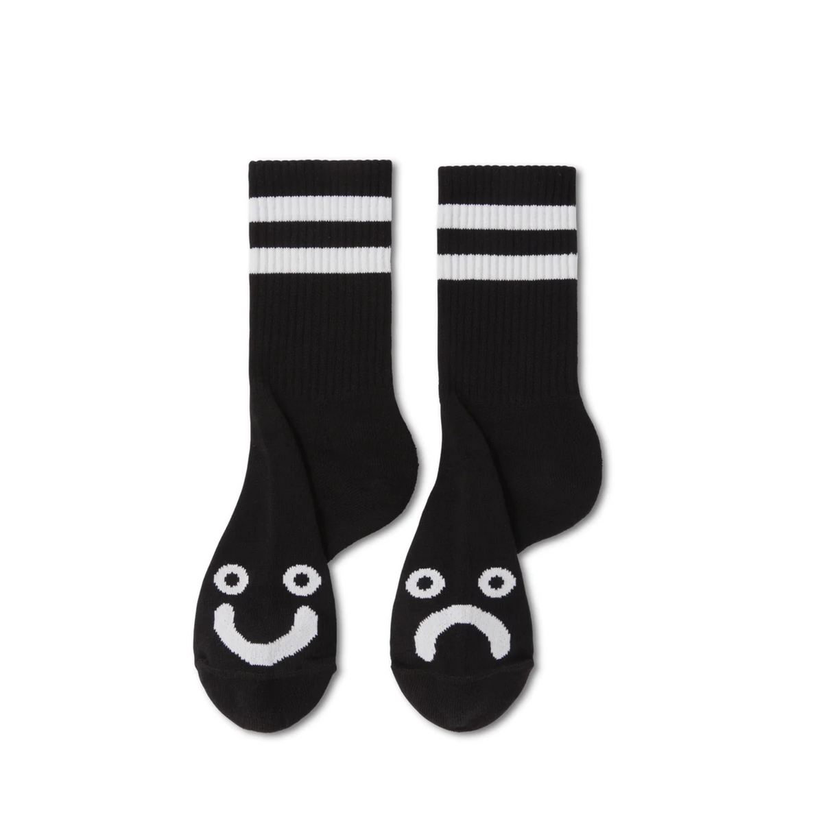 HAPPY SAD  RIB SOCKS BLACK