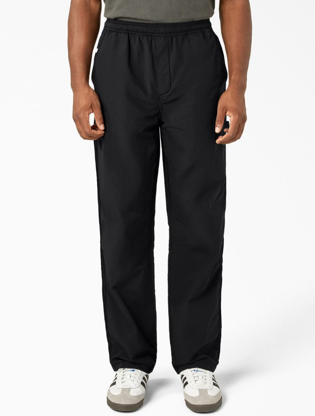 TEXTURED NYLON WORK PANTS BLACK
