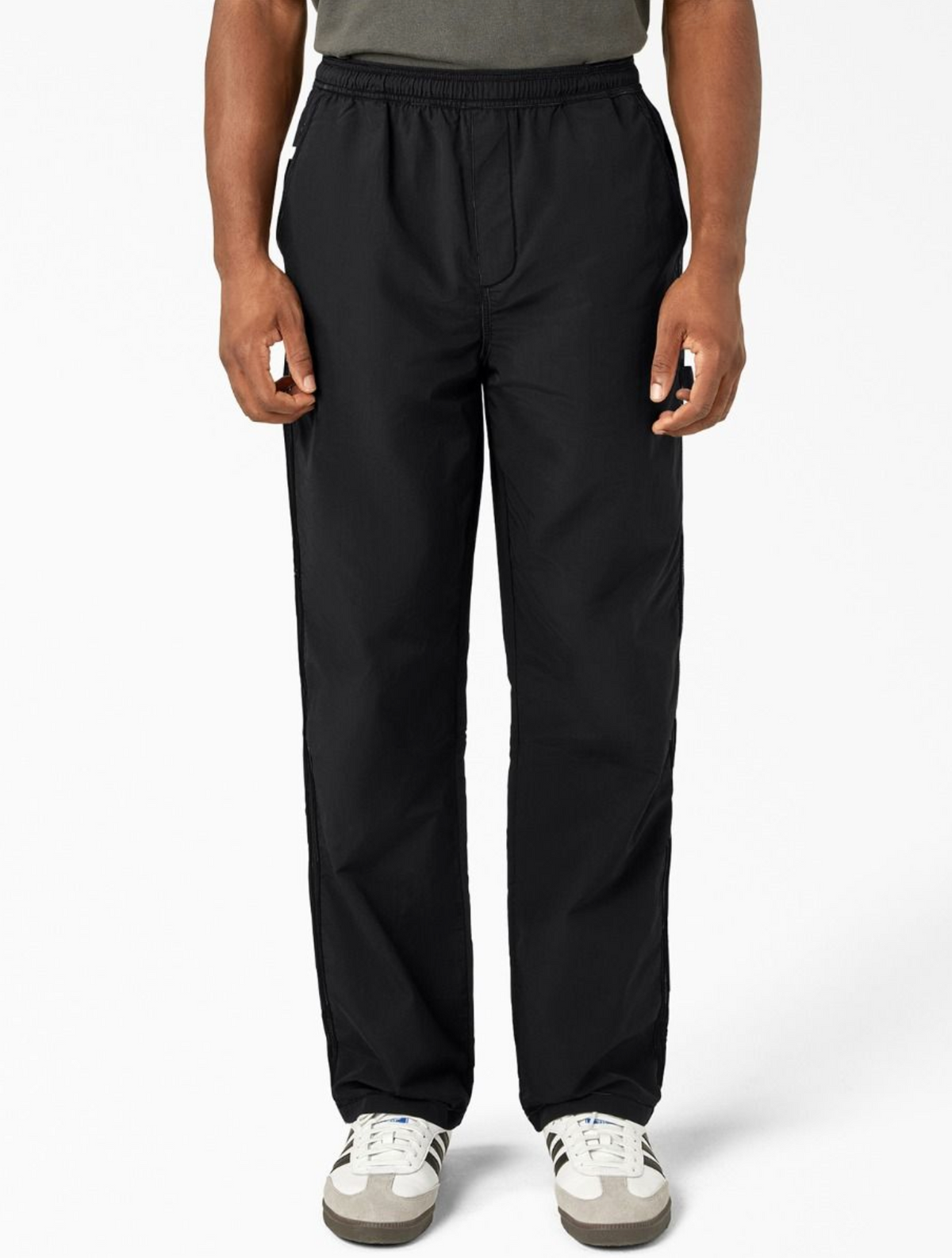 TEXTURED NYLON WORK PANTS BLACK