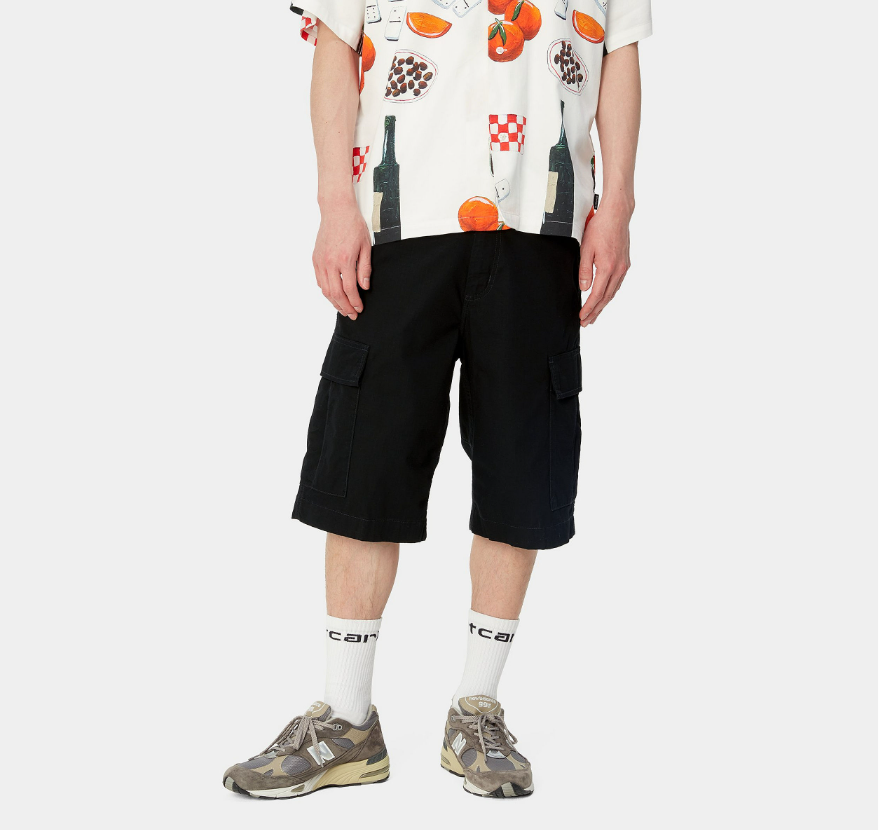 REGULAR CARGO SHORT BLACK RINSED