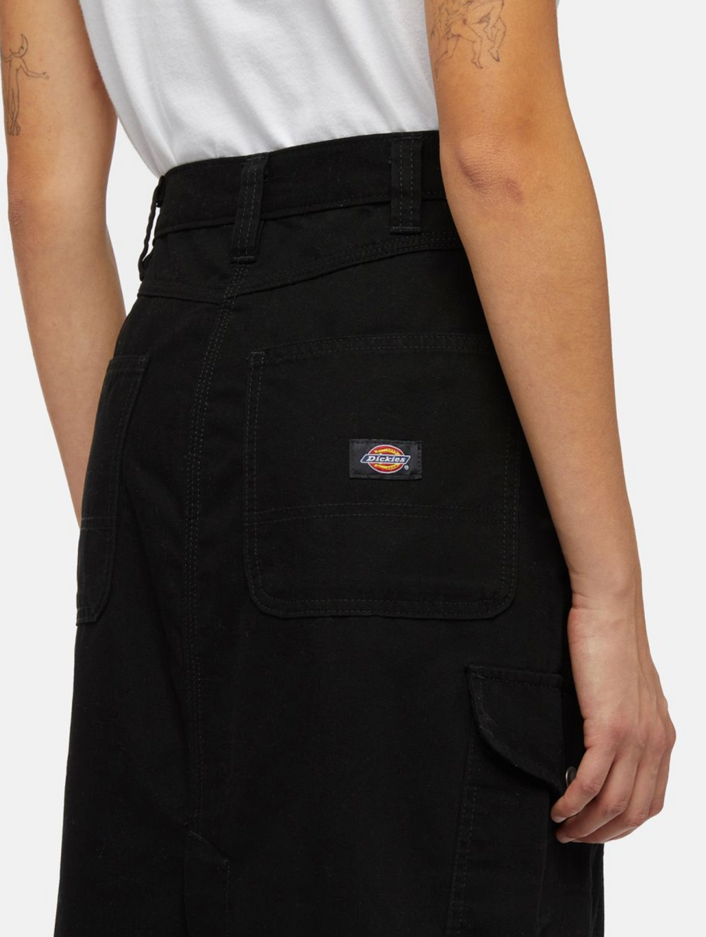 W' DUCK CANVAS CARGO SKIRT BLACK