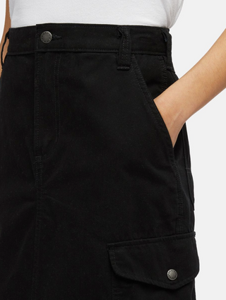 W' DUCK CANVAS CARGO SKIRT BLACK