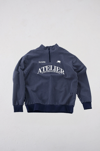 BASEBALL HALFZIP STRIPED BLUE