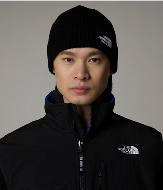 TNF LOGO BOX CUFFED BEANIE BLACK