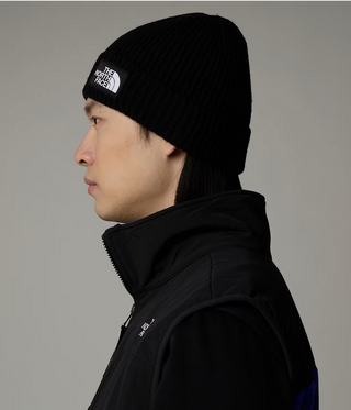 TNF LOGO BOX CUFFED BEANIE BLACK