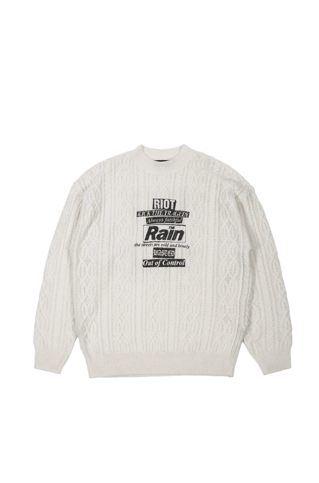 RAIN CABLE KNIT SWEATER OFF WHITE