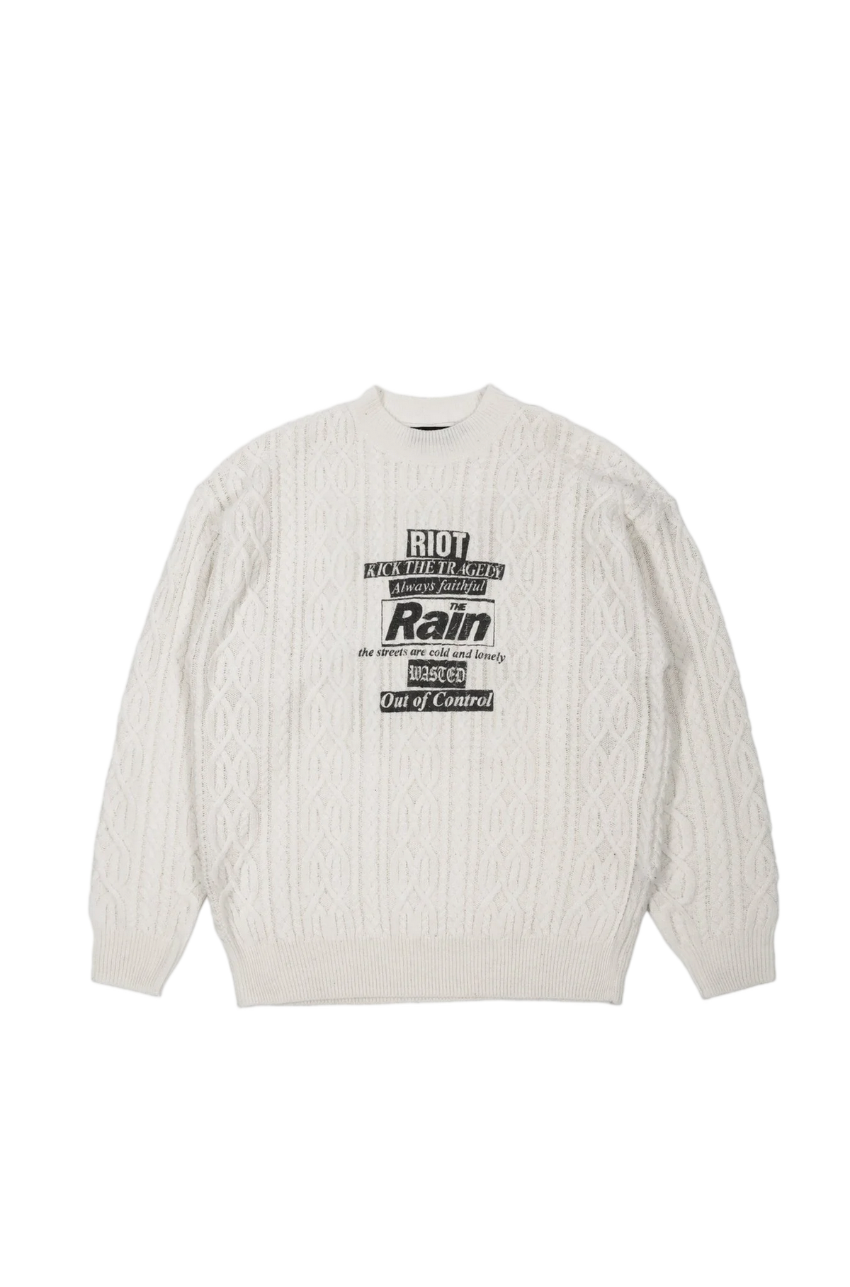 RAIN CABLE KNIT SWEATER OFF WHITE