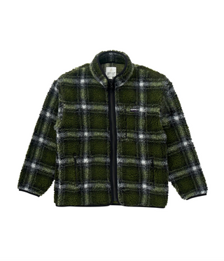 SHERPA JACKET OLIVE SHADOW PLAID