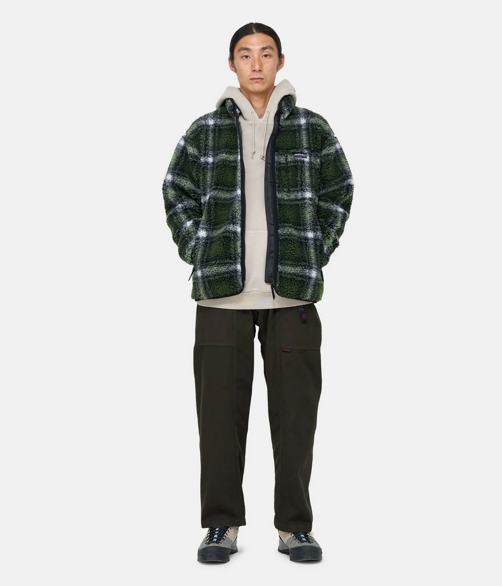 SHERPA JACKET OLIVE SHADOW PLAID