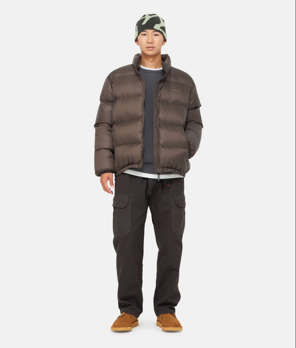 DOWN PUFFER JACKET DARK BROWN