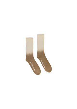 GRADIENT LOGO SOCKS EGRET/ERMINE DIP DYE