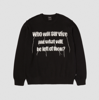 HUF X THE TEXAS CHAINSAW MASSACRE SURVIVE CABLE KNIT BLACK