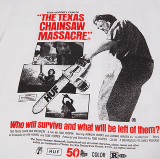 HUF X THE TEXAS CHAINSAW MASSACRE BOX OFFICE TEE WHITE