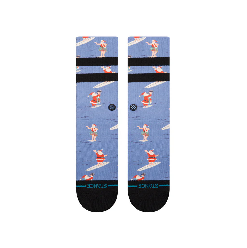 SURFING SANTA SOCKS BLUE
