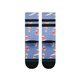 SURFING SANTA SOCKS BLUE