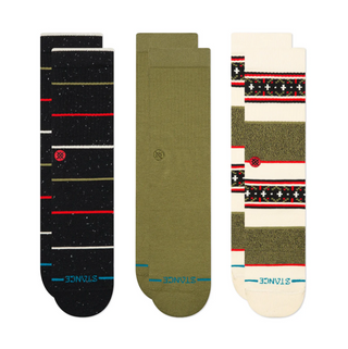 GREETINGS 3 PACK CREW. SOCKS BLACK