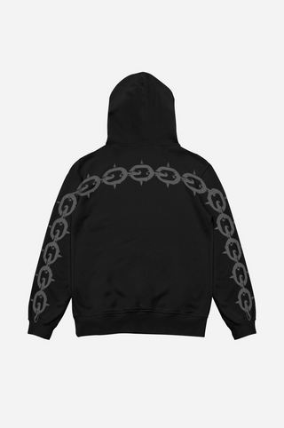 CHROME ZIP HOODIE BLACK