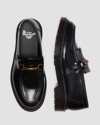 ADRIAN SMOOTH LEATHER TASSEL LOAFERS BLACK