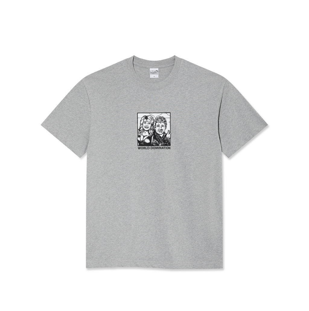 WORLD DOMINATION TEE HEATHER GREY