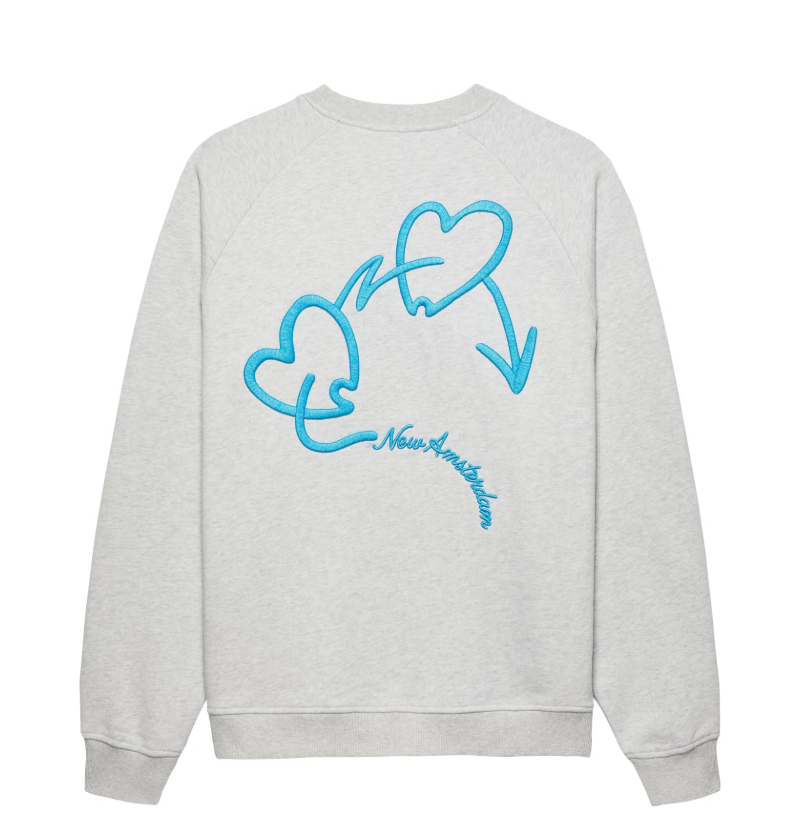 LOVE CONNECT CREWNECK SWEATER GREY MELANGE