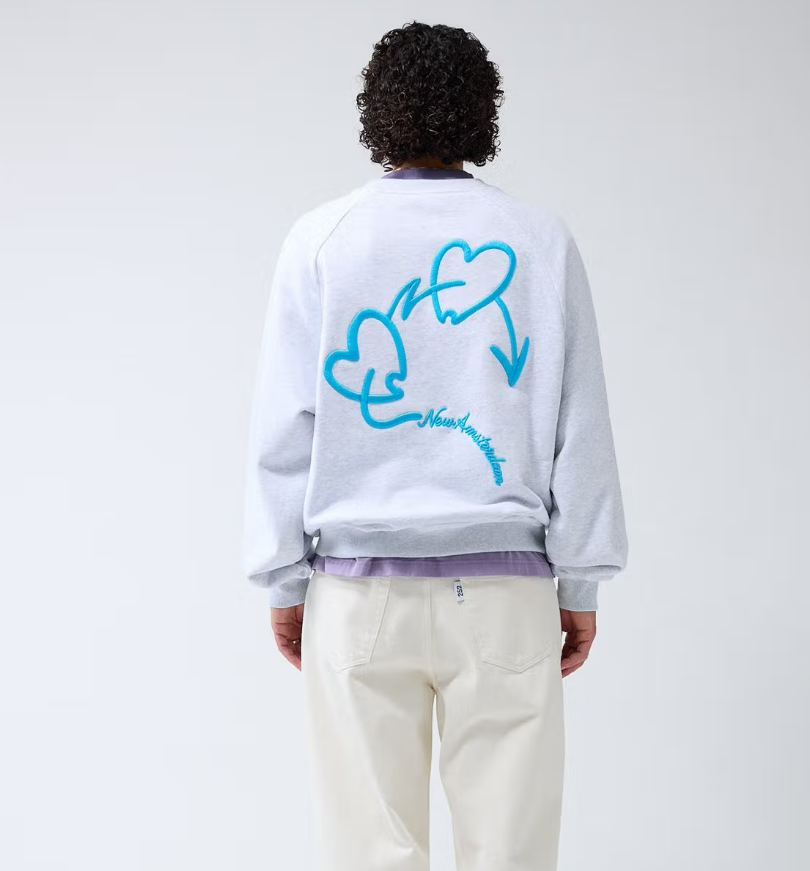 LOVE CONNECT CREWNECK SWEATER GREY MELANGE