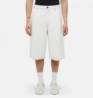 LOOSE DENIM PAINTER SHORT WHITE