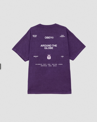 AROUND THE GLOBE TEE PIG. IMPERIAL PURPLE