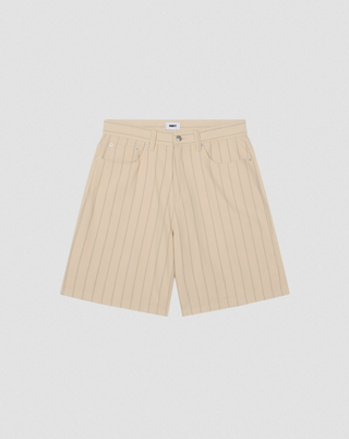 STRIPE BAGGY DENIM SHORT PELICAN MULTI