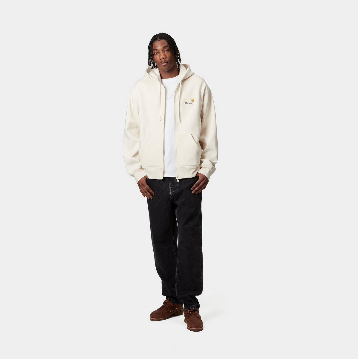 HOODED AMERICAN SCRIPT JACKET NATURAL