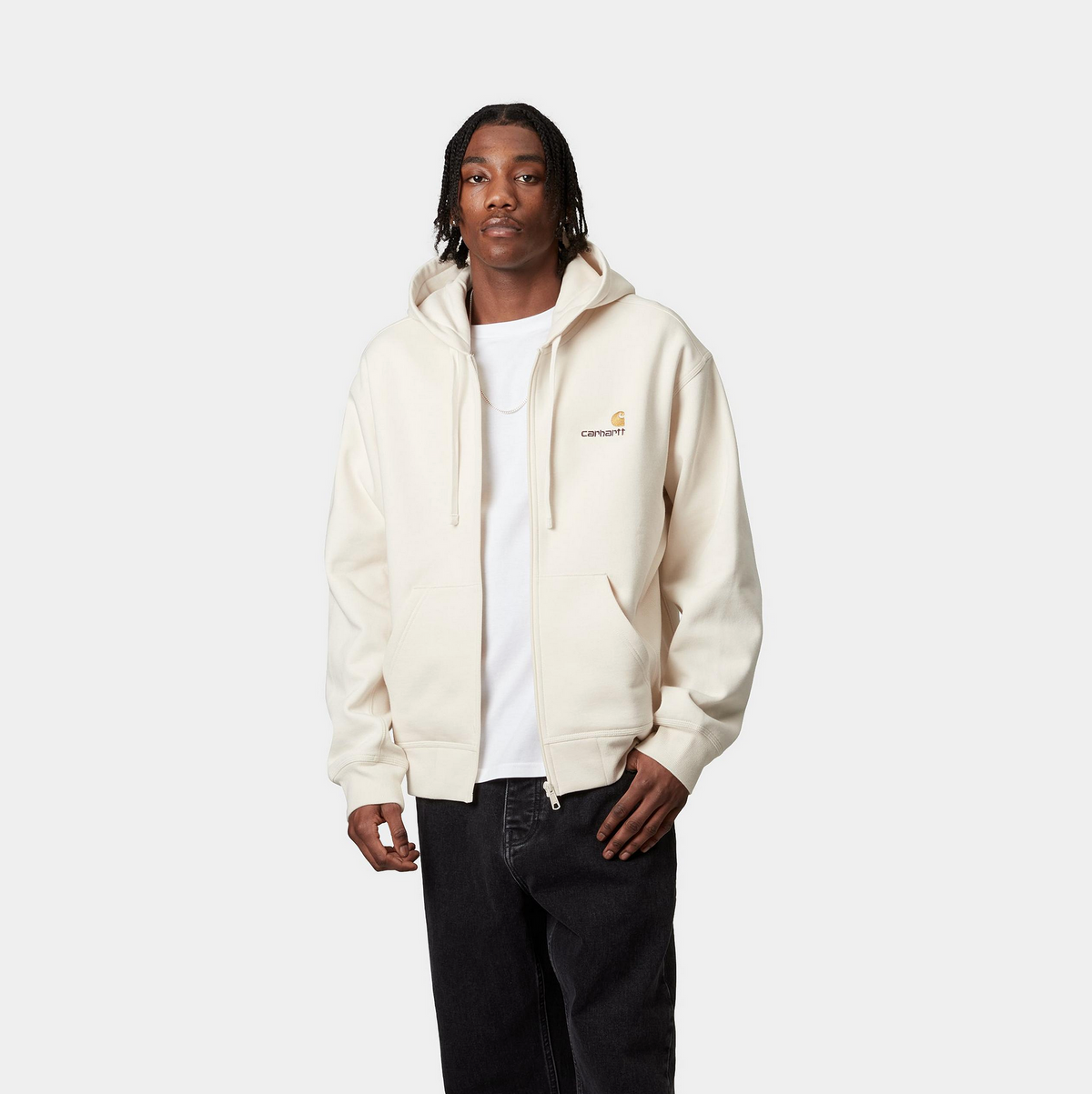 HOODED AMERICAN SCRIPT JACKET NATURAL