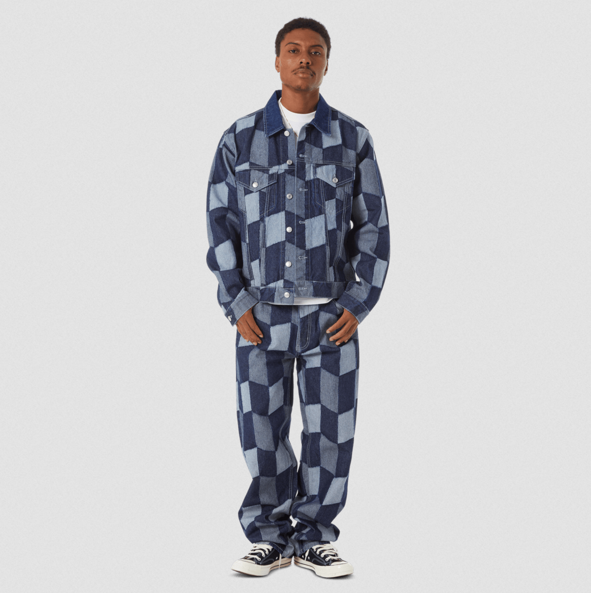 PATCHWORK DENIM PANT DENIM