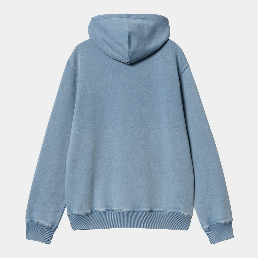 HOODED INGO SWEAT LIGHT BLUE GARMENT DYED