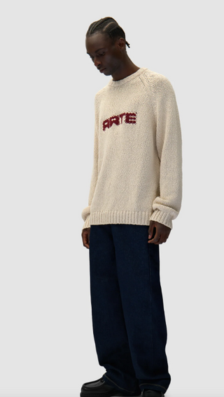PIXEL FRONT KNIT CREAM