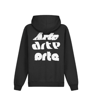 MULTI ARTE PRINT HOODIE BLACK
