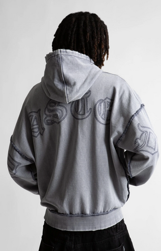 KINGDOM CURVE FADED ZIP HOODIE FADED NAVY