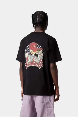 CHEDDA TEE BLACK HEAVY STONE WASH