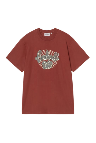 CHEDDA TEE DARK BRICK HEAVY STONE WASH
