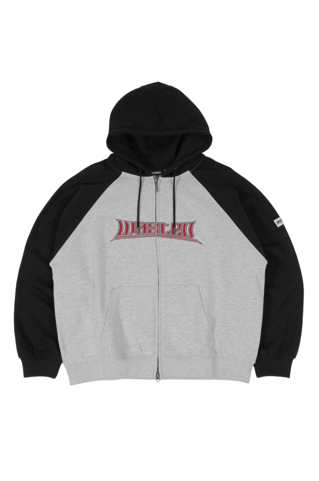 PUSHER BOXY ZIP HOODIE BLACK/ASH GREY