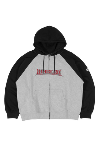 PUSHER BOXY ZIP HOODIE BLACK/ASH GREY