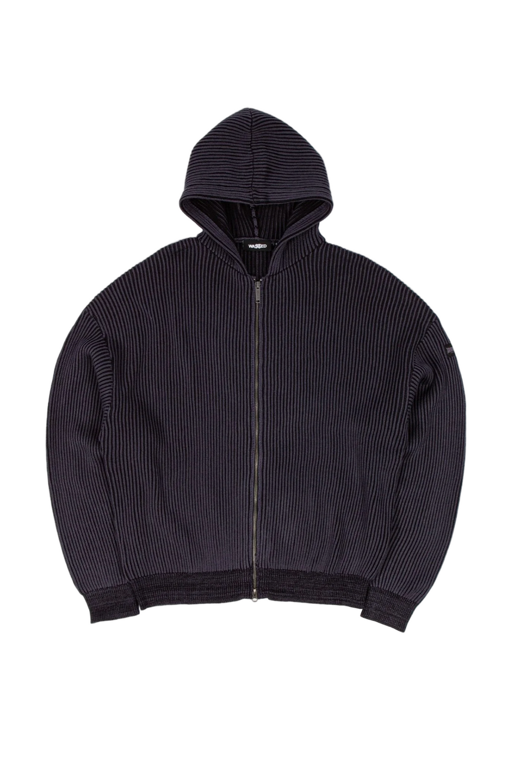 PUSHER KNIT ZIP HOODIE BLACK/CHARCOAL