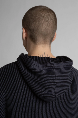 PUSHER KNIT ZIP HOODIE BLACK/CHARCOAL