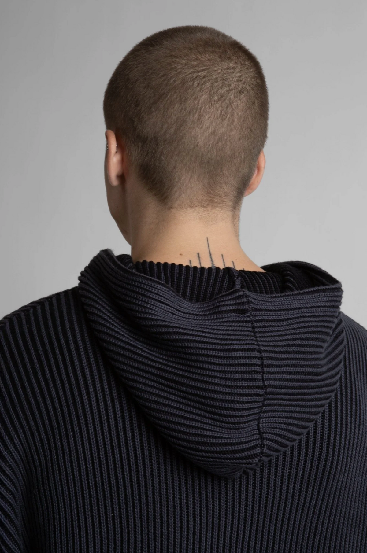 PUSHER KNIT ZIP HOODIE BLACK/CHARCOAL