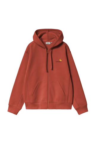 HOODED AMERICAN SCRIPT JACKET OXIDE RED
