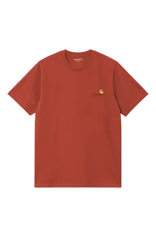 AMERICAN SCRIPT TEE OXIDE RED