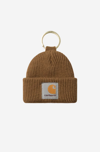 MINI WATCH HAT KEYCHAIN BROWN