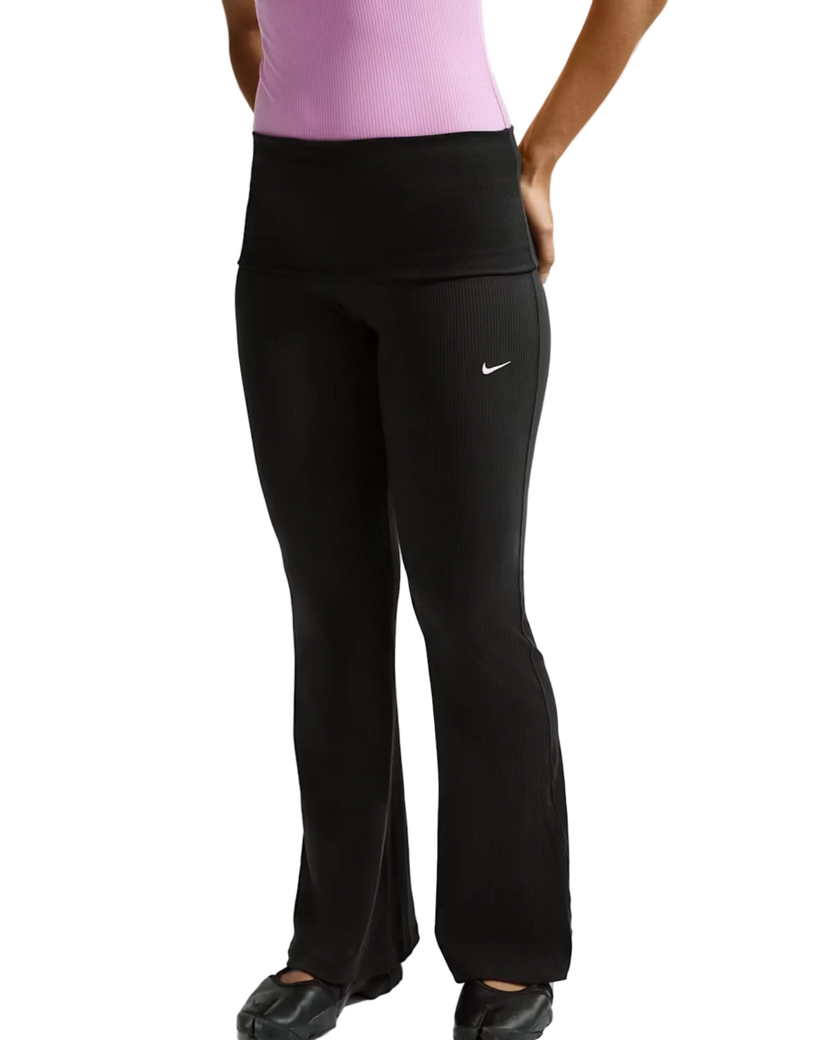 MID-RISE TIGHT RIBBED TROUSERS