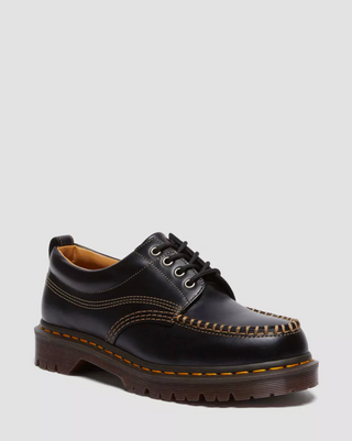 LOWELL LEATHER MOC TOE BLACK ANALINE