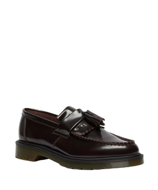 ADRIAN ARCADIA LEATHER TASSEL LOAFERS CHERRY RED