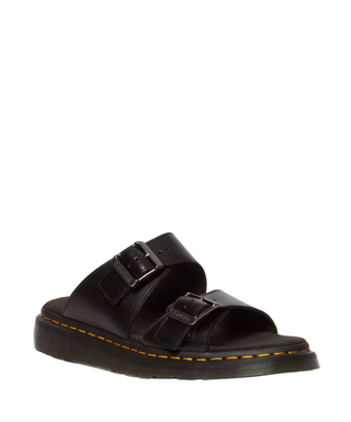 JOSEF LEATHER BUCKLE SLIDE BLACK